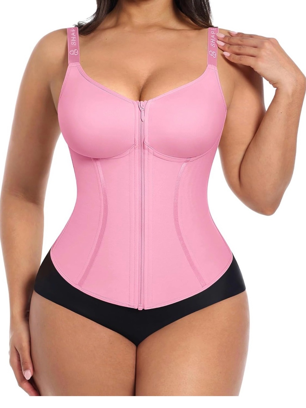 SHAPELLX Pink Front-Zip Women’s Shapewear Corset NWT XXL